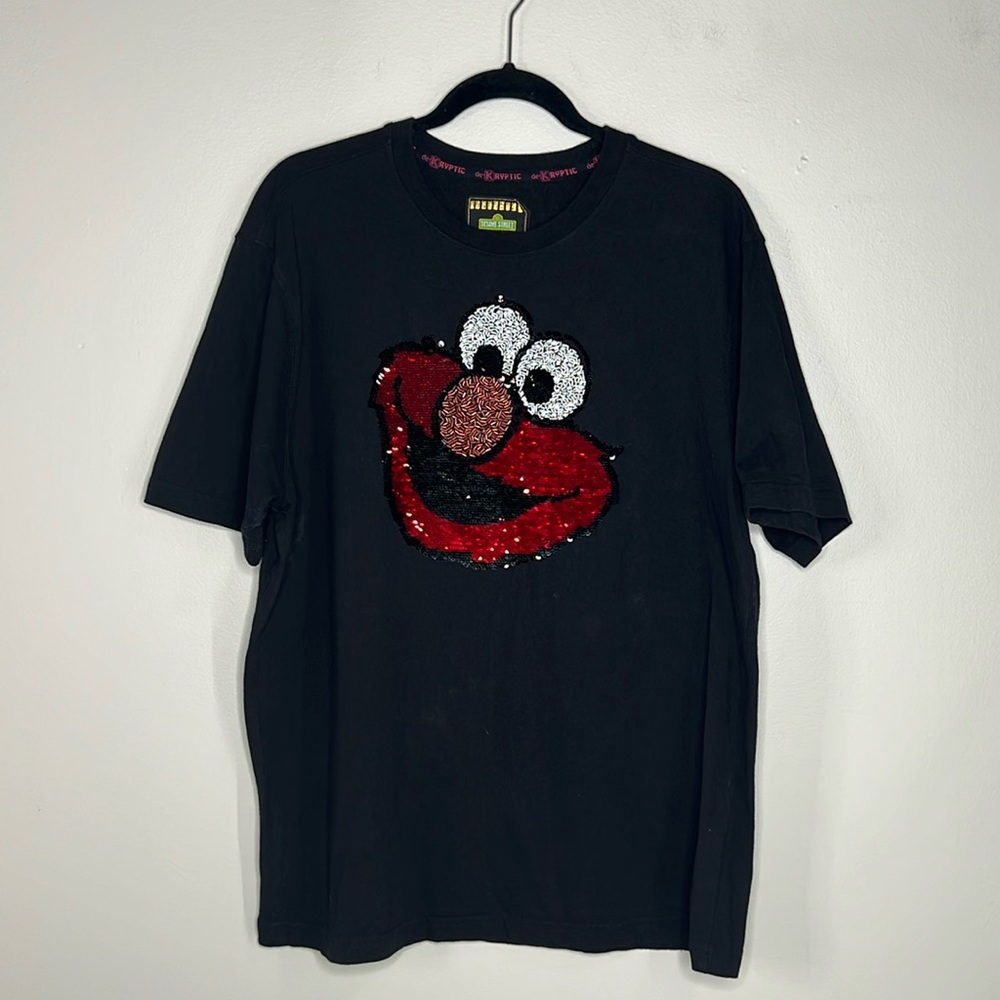 DEKRYPTIC x Sesame Street Sequin Beaded Elmo tee size XL - Picture 2 of 12